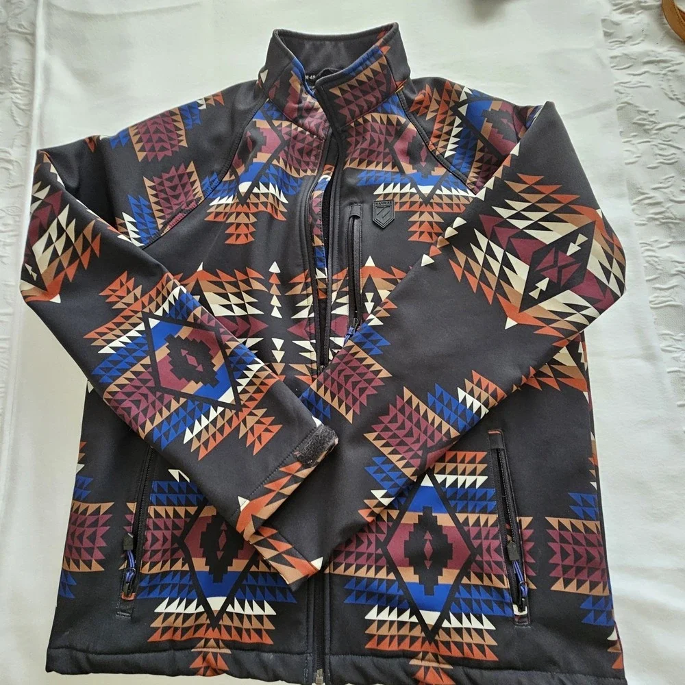 Rank 45 Mens Ski Jacket Aztec/southwestern‎ Pattern, Size Large, Waterproof